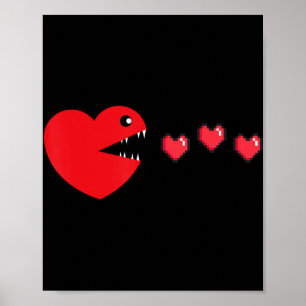 Valentinstag Videospiel Valentine Gamer Boy Men Poster