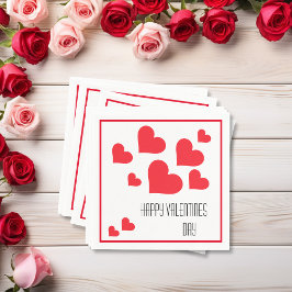 Valentinstag viele Niedliche rote Herzen und Liebe Serviette