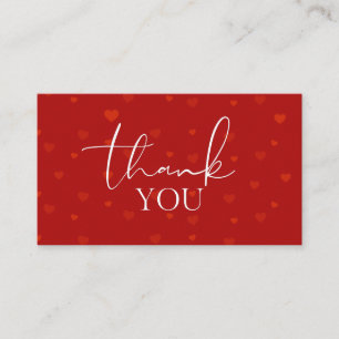 Valentinstag Vielen Dank an die Rot-Romantische He Visitenkarte