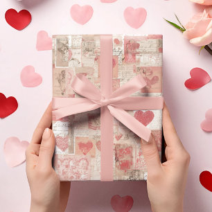 Valentinstag-Vintage-Briefe-Geschenkpapier Geschenkpapier
