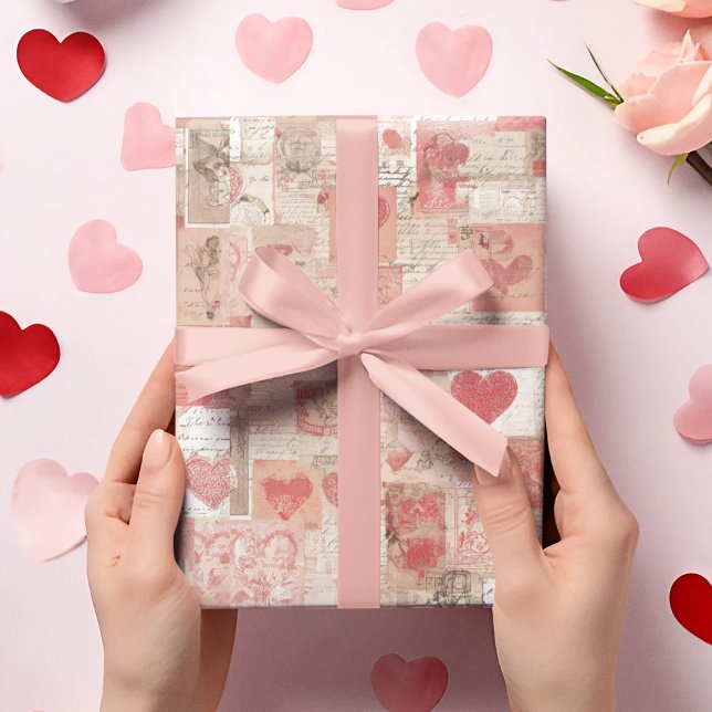Valentinstag-Vintage-Briefe-Geschenkpapier  Geschenkpapier (Von Creator hochgeladen)