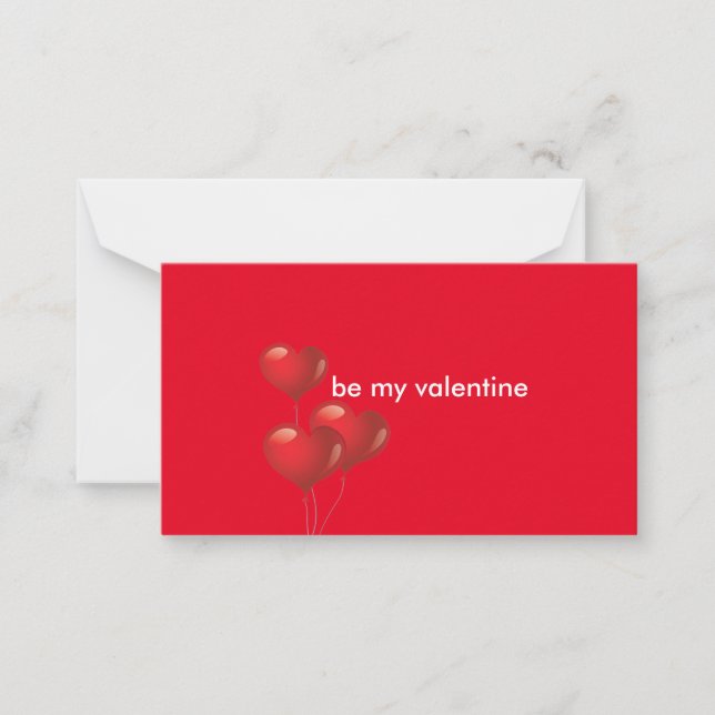 Valentinstag-Visitenkarten Mitteilungskarte (Vorderseite)