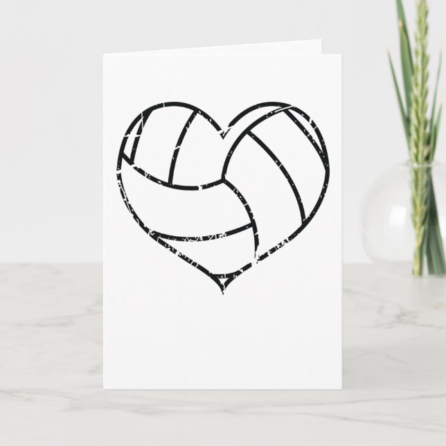 Valentinstag Volleyball Herzblut Männer Frauen Karte (Vorderseite)