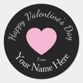 Valentinstag von Ihrem Namen hier Benutzerdefinier Runder Aufkleber