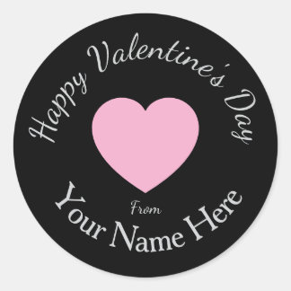 Valentinstag von Ihrem Namen hier Benutzerdefinier Runder Aufkleber