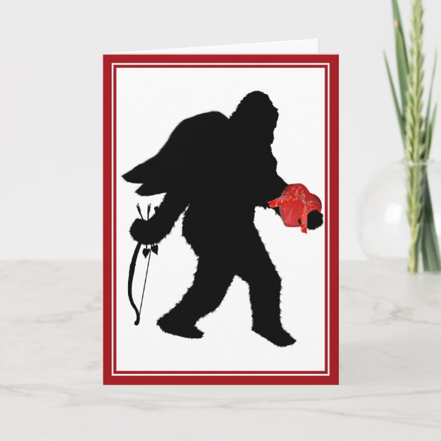 Valentinstag von Sasquatch Feiertagskarte (Vorderseite)