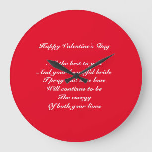 Valentinstag von Sohn und Braut Große Wanduhr