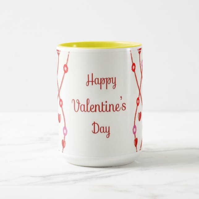 Valentinstag Wasserfarben-Design-23223 Tasse (Zentrum)