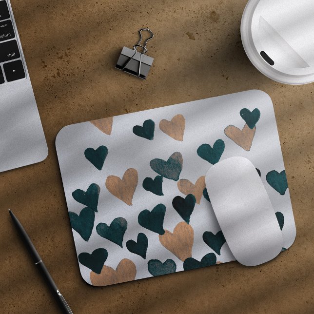Valentinstag Wasserfarbenherzen - neutral Mousepad (Von Creator hochgeladen)