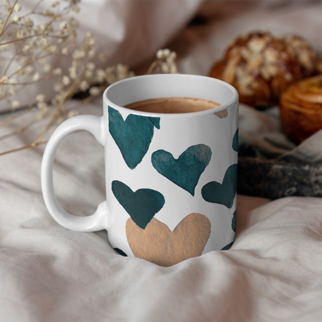 Valentinstag Wasserfarbenherzen - neutral Tasse (Von Creator hochgeladen)
