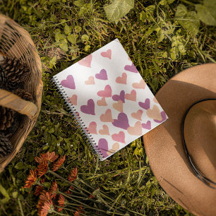 Valentinstag Wasserfarbenherzen - pastellrosa Notizbuch