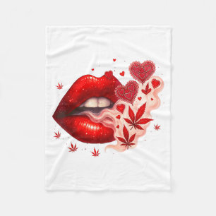 Valentinstag-Weed-Liebhaberin Stoner-Babe Fleecedecke