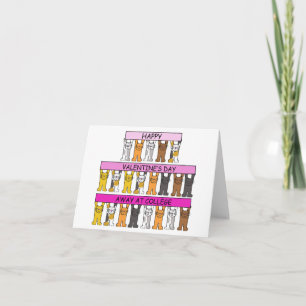 Valentinstag weg bei Uni Cartoon Katzen Karte