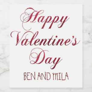 Valentinstag Weinetikett