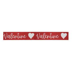 Valentinstag Weiß Glitter Grosgrain-Band Ripsband