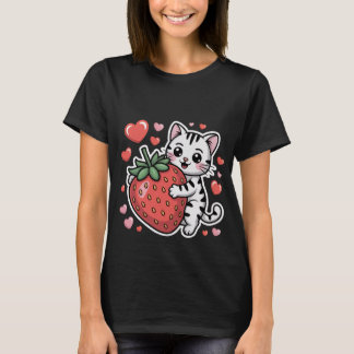 Valentinstag Weiße Katze Liebt dich Herz Kunst ✨🐱 T-Shirt