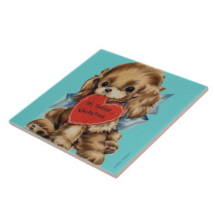 VALENTINSTAG-WELPEN-KUNSTFLIESEN - SPEZIALGESCHENK FLIESE