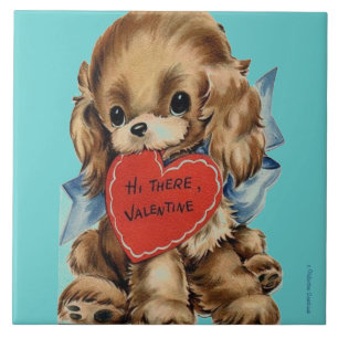 VALENTINSTAG-WELPEN-KUNSTFLIESEN - SPEZIALGESCHENK FLIESE