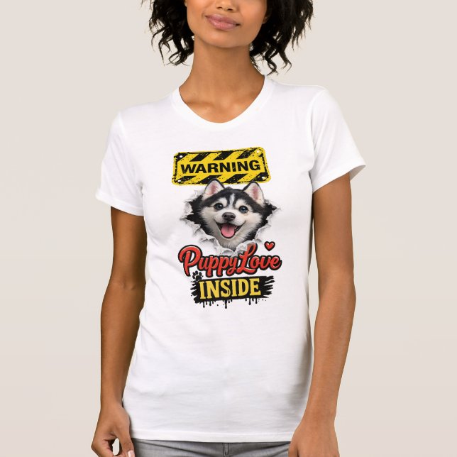 Valentinstag-Welpenliebe T-Shirt (Vorderseite)
