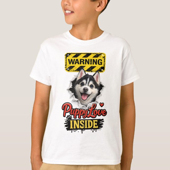 Valentinstag-Welpenliebe T-Shirt (Vorderseite)