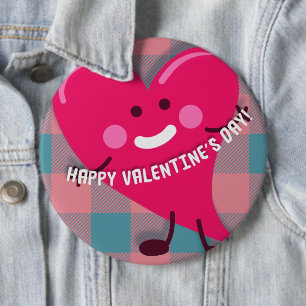 Valentinstag   Whimsical Heart Character Button
