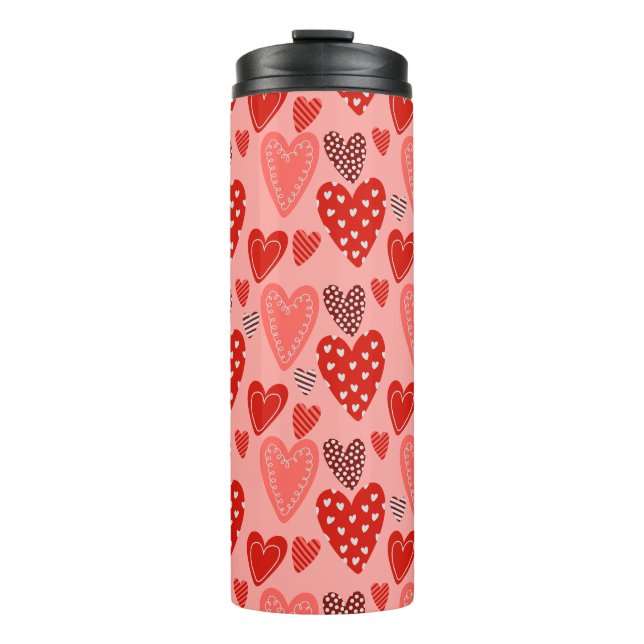 Valentinstag Whimsical Herzen  Thermosbecher (Vorderseite)
