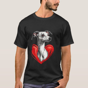 Valentinstag Whippet Hund Herz T-Shirt