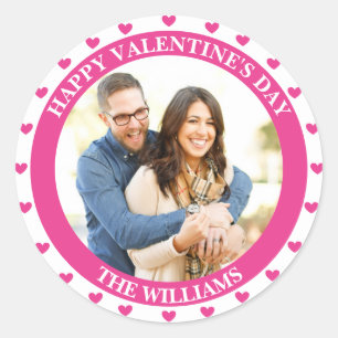 Valentinstag White und Pink Ein Foto Sticker