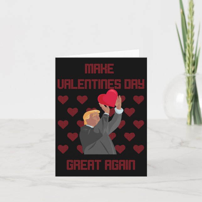 Valentinstag wieder großartig machen Funny Donald  Karte (Vorderseite)