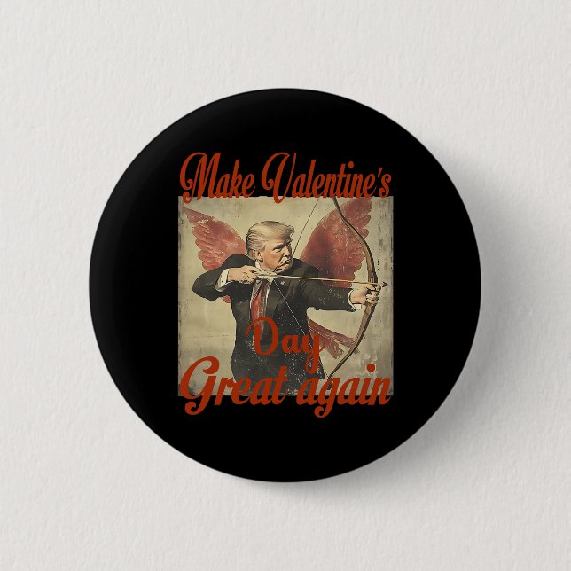 Valentinstag wieder großartig machen Funny Trump V Button (Vorderseite)