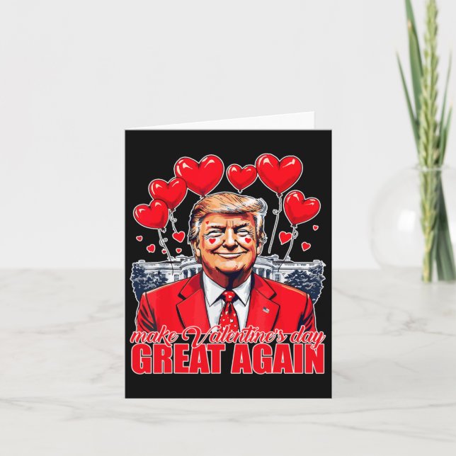 Valentinstag wieder großartig machen Funny Trump V Karte (Vorderseite)