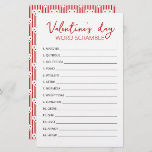 Valentinstag Word Scramble Game Party