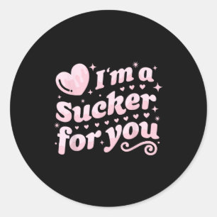 Valentinstag Wortspiel Ich bin ein Trottel für dic Runder Aufkleber