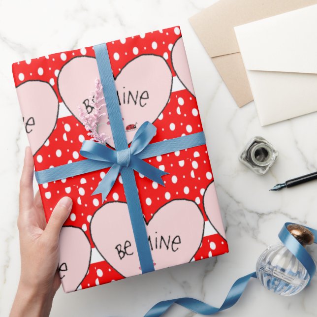Valentinstag Wrapping Paper Be meine roten Herzen Geschenkpapier (Schenken)