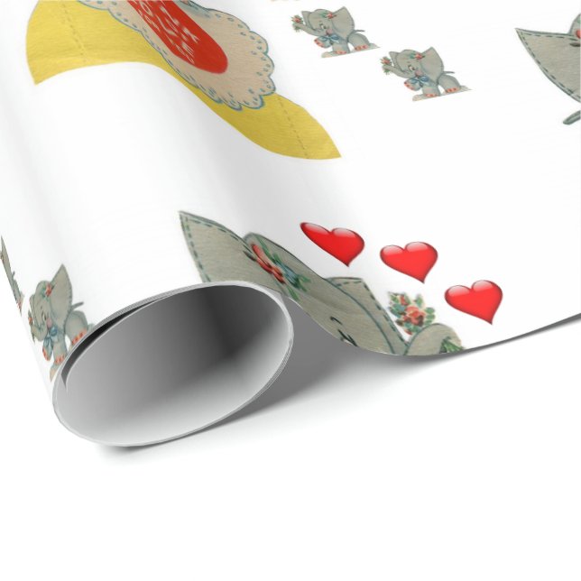 Valentinstag Wrapping Paper Elephant Geschenkpapier (Rolleneckpunkt)