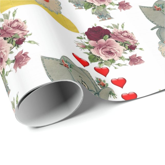 Valentinstag Wrapping Paper Elephant Geschenkpapier (Rolleneckpunkt)