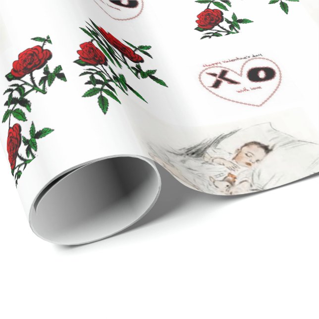 Valentinstag Wrapping Paper Geschenkpapier (Rolleneckpunkt)
