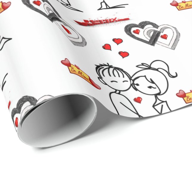Valentinstag Wrapping Paper Geschenkpapier (Rolleneckpunkt)