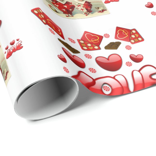 Valentinstag Wrapping Paper Geschenkpapier (Rolleneckpunkt)