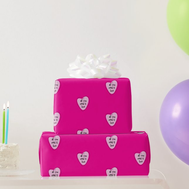 Valentinstag Wrapping Paper Pink Hearts Liebe Geschenkpapier (Partygeschenke)