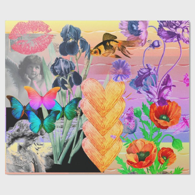 Valentinstag WRAPPING PAPIER URSPRÜNGLICHE ZUSAMME Geschenkpapier (Flach)