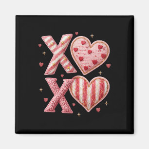 Valentinstag Xoxo Latch-Haken-Garn Häkelherzen Tas Magnet