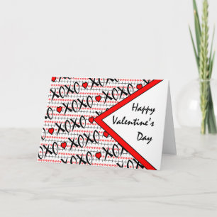 Valentinstag XOXO Schwarz-weißes Design Feiertagskarte
