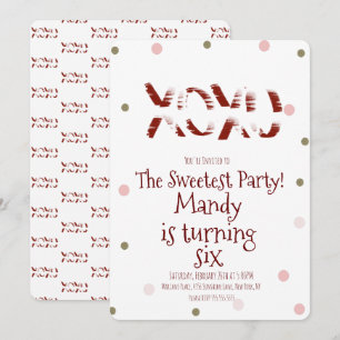 Valentinstag XOXO Umarmungen Küsse Konfetti Punkt  Einladung