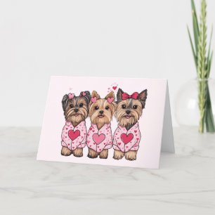 Valentinstag Yorkie Dogs Feiertagskarte