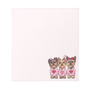 Valentinstag Yorkie Dogs Notizblock