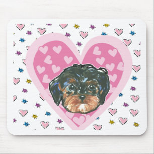 Valentinstag Yorkie Poo Mousepad