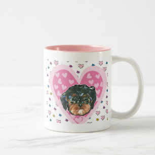 Valentinstag Yorkie Poo Zweifarbige Tasse