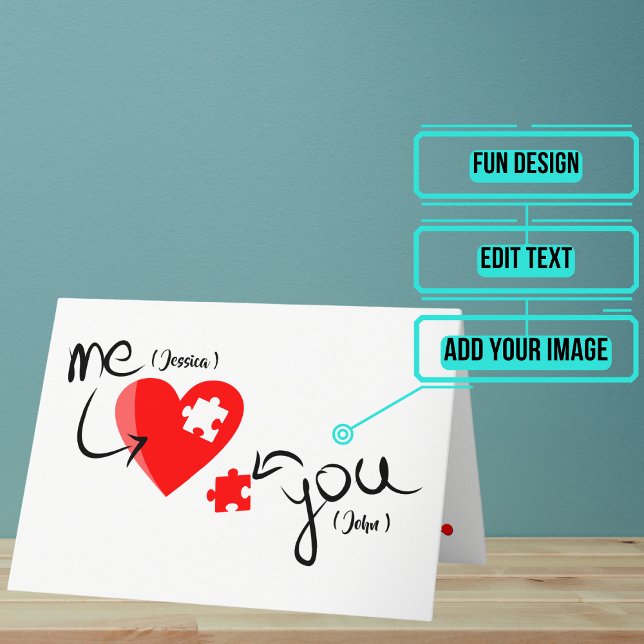 Valentinstag "You Complete me" Karte (Want to send your Valentine a card that is unique to only the two of you? This is the card for you!)