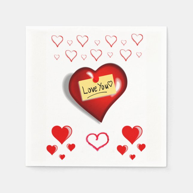 Valentinstag Zeitung Napkins Serviette (Vorderseite)